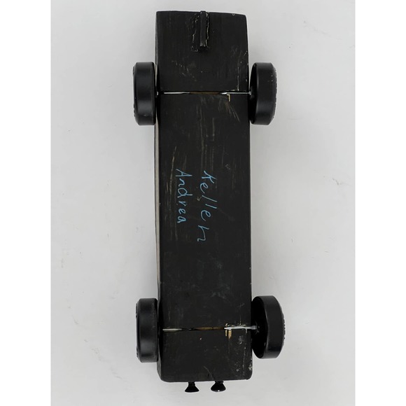 Pinewood Derby Wooden Race Car Black Painted Handmade BSA Cub Scouts VTG - Picture 8 of 13